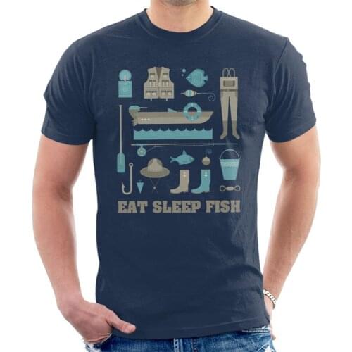 2019 Fashion Fashion Men Printed T Shirts Eat Sleep Fish Fisher Equiptment MenS T-Shirt Design Website