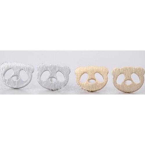 Fashion panda plated stud earrings cute small earrings for women