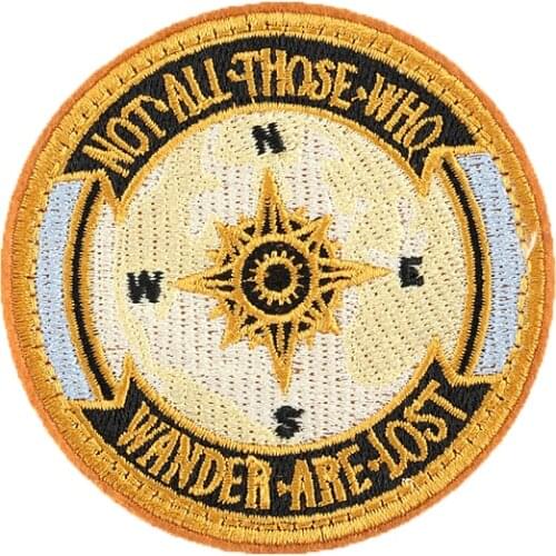 Not All Those Who Wander are Lost Outdoor Adventure Explore Morale Motif Nautical Compass Iron Patch