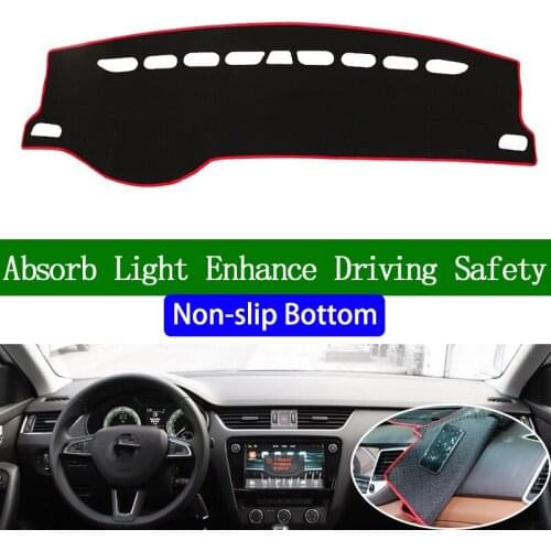 For SKODA Octavia 2015 2016 2017 2018 2019 Non-slip Bottom Dashboard Cover Car Decals Car Stickers Interior Car Accessories