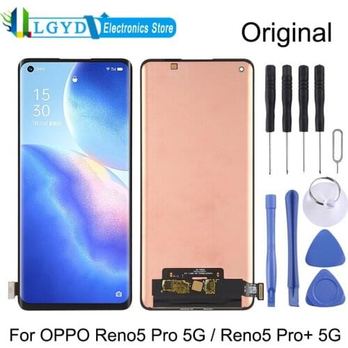 Original Super AMOLED Material LCD Screen and Digitizer Full Assembly for OPPO Reno5 Pro 5G PDSM00, PDST00, CPH2201
