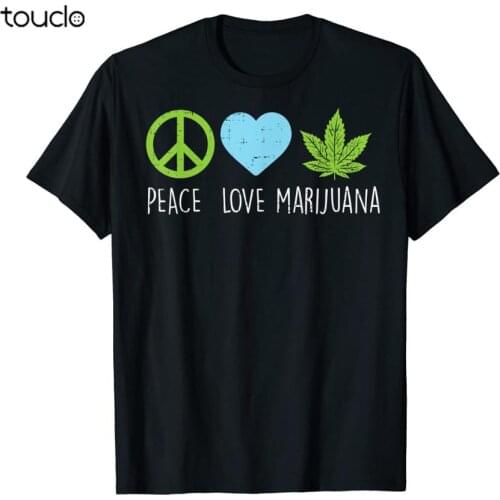 Peace Love Marijuana Hippie Weed 420 Stoner Gift T-Shirt