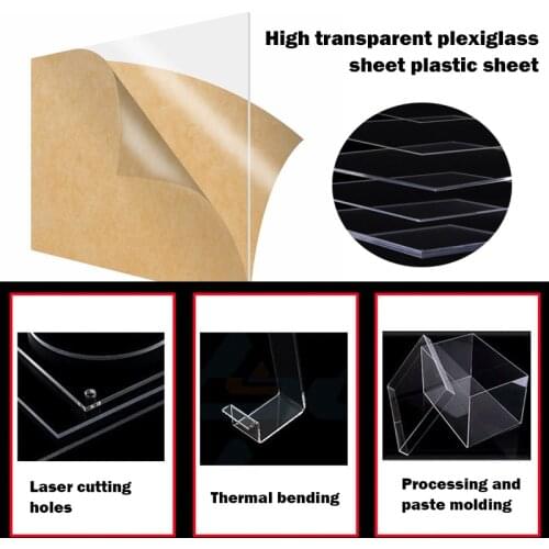 Plexiglass Transparent Clear plastic Sheet acrylic board organic glass polymethyl methacrylate 1mm 3mm 8mm thickness 200*200mm