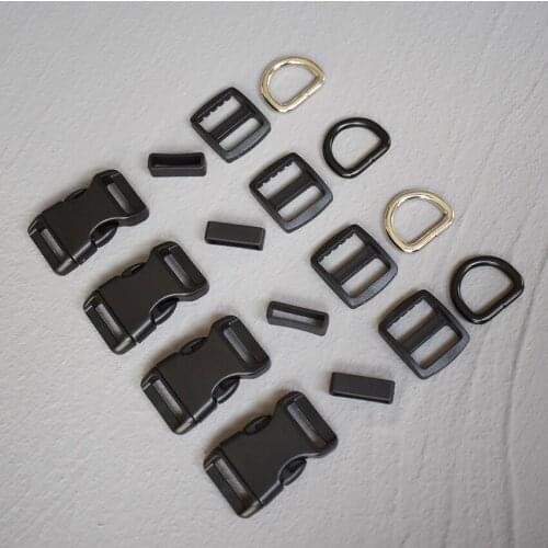 50 Sets 20mm Plastic Buckle Strap Rectangular Buckle Adjuster for Bag Pet Dog Collar Necklace Sewing Handmade Accessory