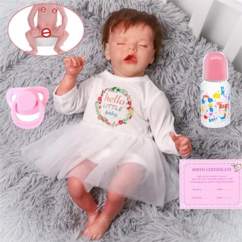 17 inch Twin A bebes reborn Full Body Silicone Doll Realistic Reborn Toddler Doll Baby Bath Toy For Children Gift Kids Playmate