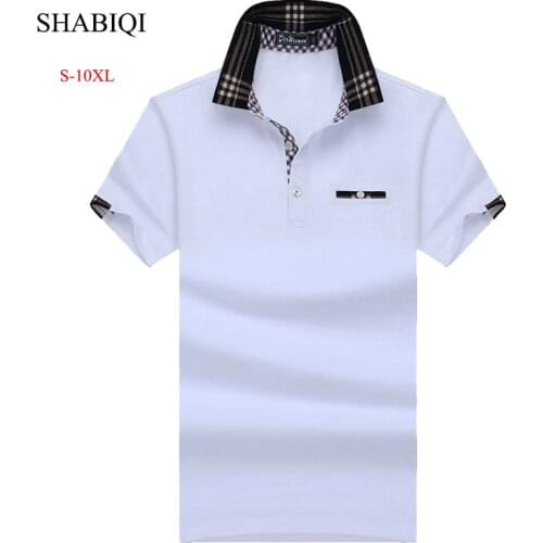 SHABIQI New Classic Mens PoloShirts short sleeve autumn Mens Shirt Brands Camisa Polo Masculina Plus Size 6XL 7XL 8XL 9XL 10XL