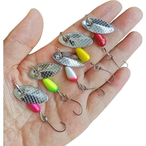 Swolfy 10PCS/LOT Mini Jig Fishing Lure 2.5g/4.5g Microjigging Spinner Spoon Hard Bait Crankbait Spinner Fishing Tackle