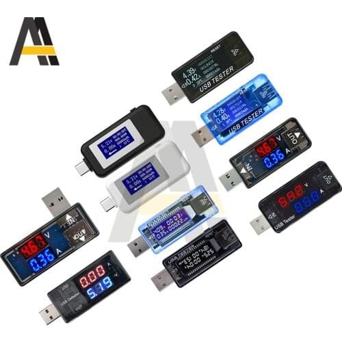 USB Tester Current Voltage Indicator Electric Ammeter LED Digital Display Power Meter Charge Indicator DC Voltmeter Wattmeter