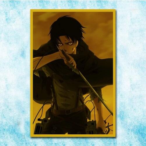 Japanese Anime Attack On Titan Poster Eren Jaege Mikasa·Ackerman Art Silk Canvas Retro Print For Home Room Decor-006