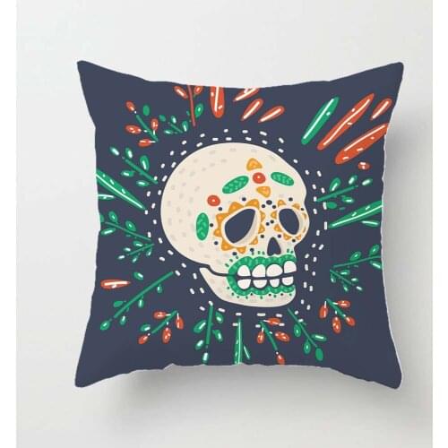 Scary skull women 3D printed Polyester Decorative Pillowcases Throw Pillow Cover Square Zipper Pillow cases style-3