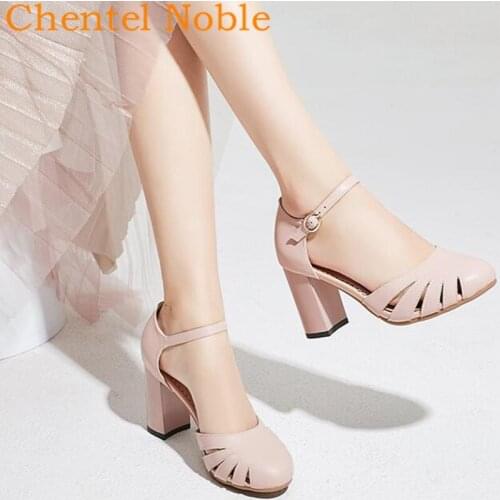 Brand Chentel Sandals Women 2020 Summer Flat Mary Jane Girls Handmade Two Style Classic High Heels Shoes Buckle Dance Cosplay