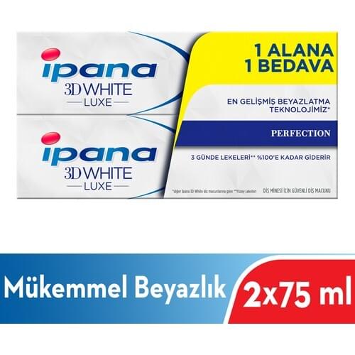 Ipana 3 Dimensional Whiteness Luxe Toothpaste Perfection Perfect Whiteness 1 Area 1 Free Package (75 ml + 75 ml)