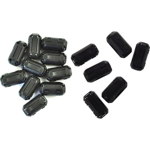 10 Pcs 7Mm Inner Diameter Ferrite Core Ring Cable Clip & 6 Pcs Clip on Emi Rfi Noise Ferrite Core Filter for 5Mm Cable