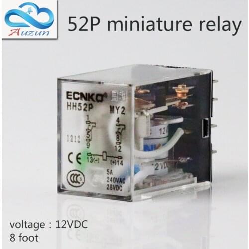 10 pieces hh52P small current relay intermediate relay DC12V 8 a foot 5 a2 2 closure ECNKO