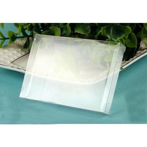 50pcs 1*6*8.5cm Wedding PVC Box Clear Gift Craft Cosmetic Display Box Small Jewelry Packing Holder Transparent Plastic Box