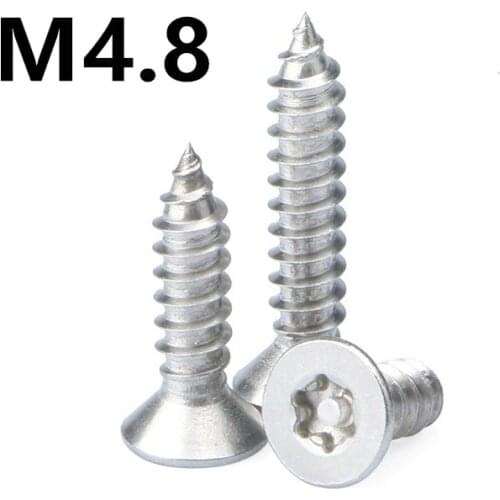 50PCS M4.8x13/16/19/25/38mm GB2670.2 Stainless steel countersunk head torx with pin screw anti theft safety Self-tapping Screws