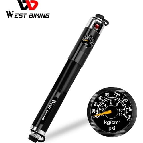 Bike Accessories Portable Bike Pump Gauge High Pressure Hand Pump Bicycle Inflator Schrader & Presta Mini Bicycle Pump Alloy MTB