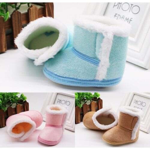 DOGEEK Winter Baby Boys Girls Shoes First Walker Winter Infants Warm Shoes Faux Fur Girls Baby Booties Leather Boy Baby Boots