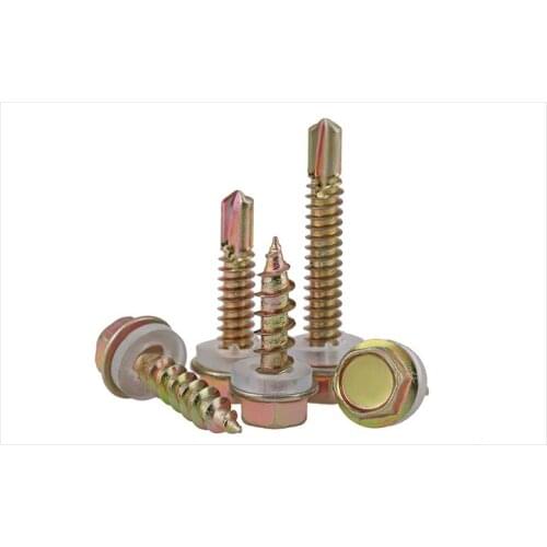 Color steel Carton steel External hex head self-tapping drilling screws Cut-off Slotted M5.2 screws Tile nails without washer