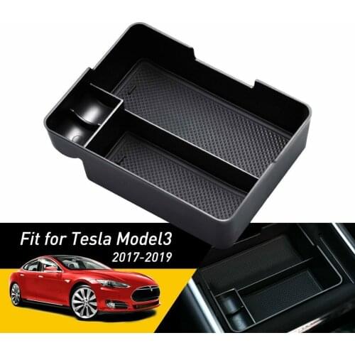 For Tesla Model 3 Accessories Car Central Armrest Storage Box Auto Container Glove Organizer Case interior Decoration 2017-2019