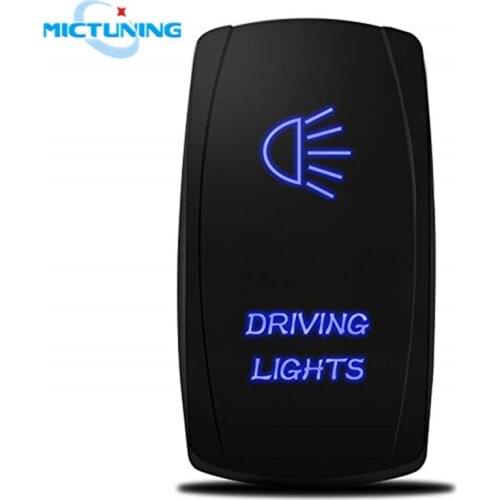 MICTUNING Exclusive 5 Pin Auto SPST ON/OFF Rocker Toggle Switch for Ford for Toyota W/ Blue LED Laser Driving Lights Car Styling