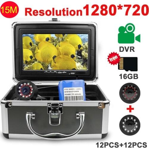 Erchang Video Recording Underwater Fishing Camera HD 1280*720P With 12Pcs Infrared LED 12Pcs White LED For Winter Ice Fishing