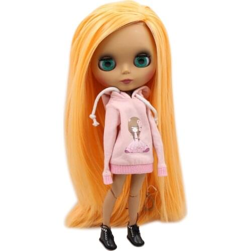 ICY DBS Blyth Doll 1/6 bjd joint body dark skin matte face Mango hair 30cm toy