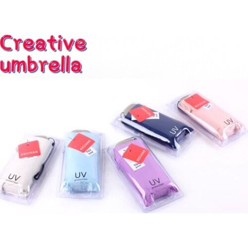 2021 Flat Cute Mini Umbrella Five Folding UV Luxury Umbrella Rain Women Portable Summer Outdoor Pocket Sun Umbrella Girls Gift