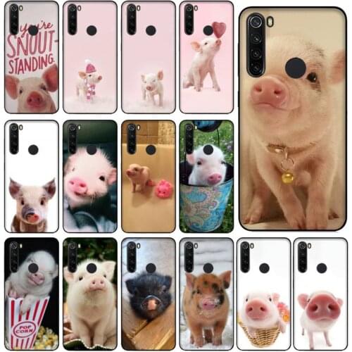 FHNBLJ Cute pet pig baby Soft black Phone Case for Xiaomi Redmi 5 5Plus 6 6A 4X 7 8 Note 5 5A 7 8 8Pro