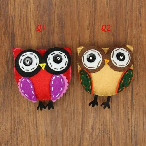 New Cute Cotton Adorkable Owl Shape Animal Brooch For Unisex DIY Cartoon Pins Clothes Decoration Child Jewelry Gift