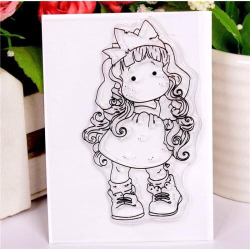 New girl cartoon pattern Stamp And metal die Scrapbooking Alphabet Stamp Embossing Craft making Silicone Transparent Stamps