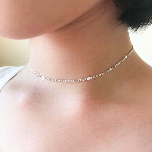 New Fashion Delicate Silver Choker, Tattoo Chain Necklace, Bohemian Jewelry,Gift for Her