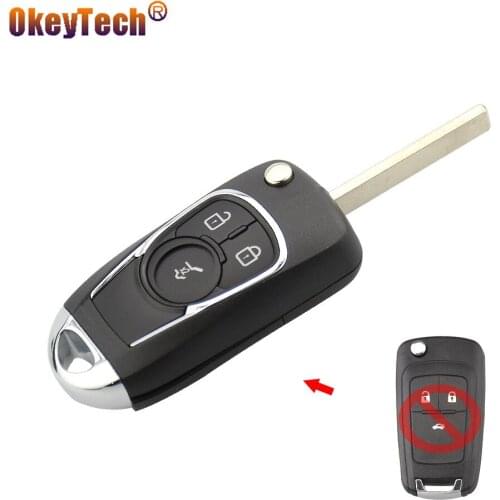 OkeyTech 3 Buttons Flip Folding Modified Car Key Shell Case For Vauxhall Opel Corsa Astra Zafira Insignia Vectra HU100 Blade