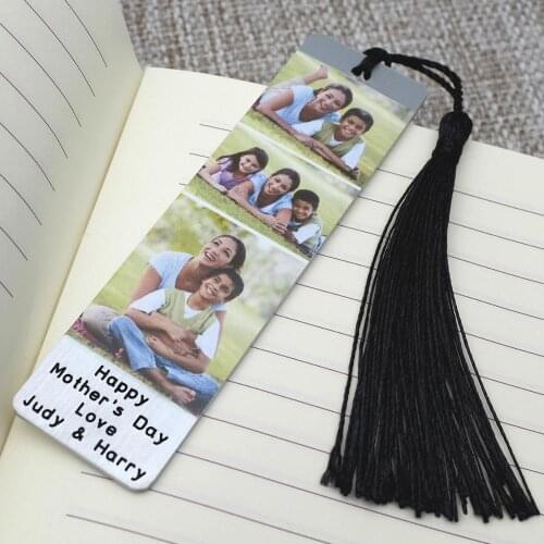 Personalized Photo Bookmark with Tassel Custom Picture Bookmark for Mothers Gift Engraved Bookmark Gift for Reader Gift for Mom