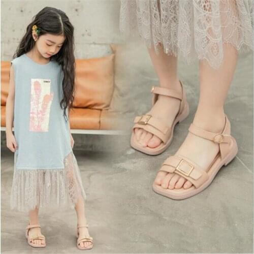 Girls beach shoes 2021 summer new childrens sandals lovely princess shoes girls fashion leisure open toe childrens sandals