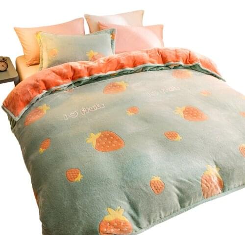 Winter Coral Fleece Duvet Cover One-Piece Winter Double-Sided Flannel Student Dormitory Single Duvet Cover Double Fleece