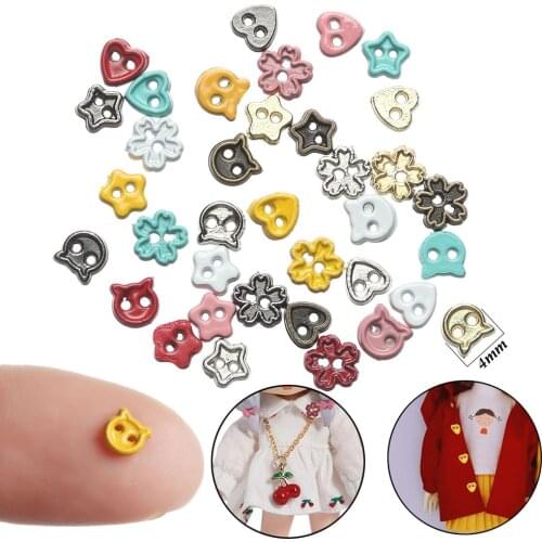20/40pcs 4mm Buckles for Handmade Making Doll Clothes Mini Cartoon Cat Shape Buttons Metal Buckle DIY Doll Clothing Supplies