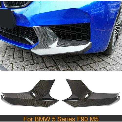 Carbon Fiber Front Bumper Splitters for BMW 5 Series F90 M5 2018 - 2020 Car Front Bumper Splitters Spoiler Cupwings Apron FRP