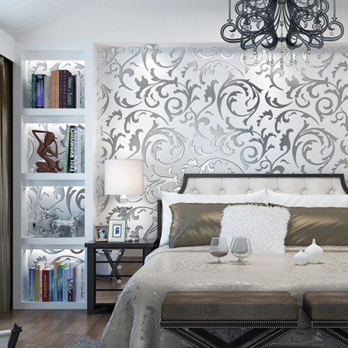 Modern Texture Wallpaper Non-woven 3D Embossed Floral Photo Wallpapers Living Room Bed Room TV Sofa Backdrop Wall Home Decor