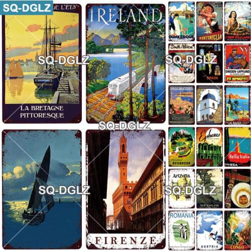[SQ-DGLZ] IRELAND City Metal Sign Vintage Plaque Wall Decor For Bar Country Plate Tin Sign Travel Romania Poster