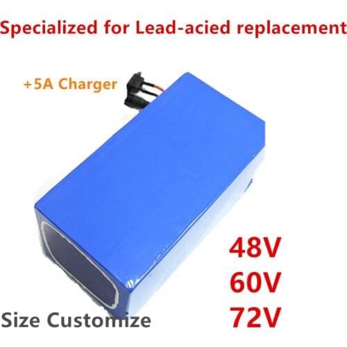 48V 60V 72V 50.4v 61.2v 20ah 40ah Modify Refit E Motorcycle Battery Lead-Acid battery Replacement 58.8V/71.4V/84V 5A charger