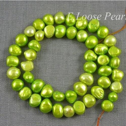 Unique Pearls jewellery Store Loose Beads Yellow Green Baroque Freshwater Pearl DIY Jewelry One Full Strand YLC1-92