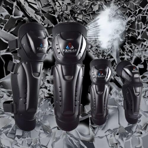 Vemar 4Pcs/set Black Motorcycle Knee&Elbow protective pads Unisex MTB ATV ski Motocross knee protectors riding protective Gears