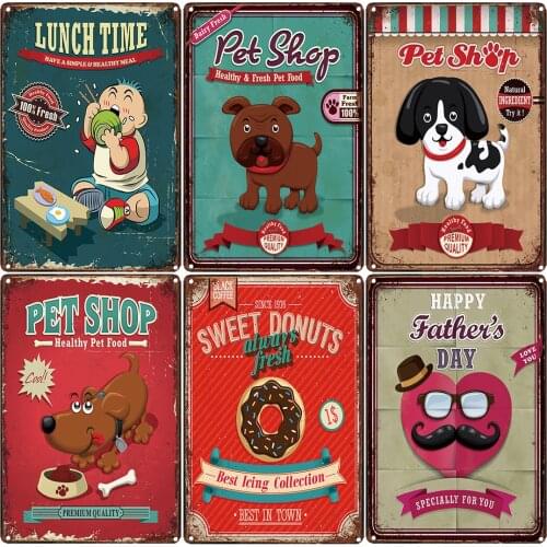 Delicious wine fries cakes sweet donuts - Metal Sign Tin Poster Bar cafe Home Decor Bar Wall Art Painting Metal painting