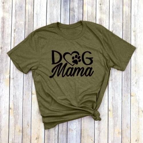 S-3XL Dog Mama 2020 Casual Women Letters Print Short Sleeve Tops for Female Summer Tshirt Girl Ladies Round Neck Clothes