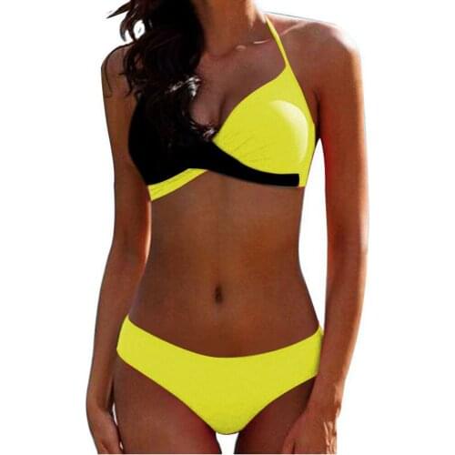 Women Bikini Set 2021 New Swimsuit Female Push Up Color Matching Cross Biquini Bathing Suit Swim Wear Candy Colors Swimsuit