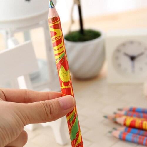 1Pcs Color Hexagon Writing Pen Concentric Rainbow Pencil Graffiti For Painting School Supplies Colored Drawing Random Art C F0T1