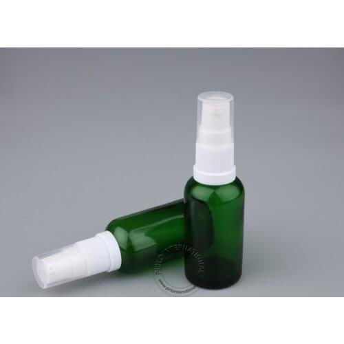 10pcs x 30ml High Quality Glass Essential Oil Bottle, 30cc/1oz Lotion Containers, Green Bottle+White Pump Free Shipping