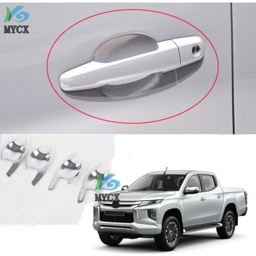 2019 2020 2021 For Mitsubishi L200 Triton Accessories Chrome Door Handle Inserts Bowls For -Mitsubishi L200 Triton Car styling
