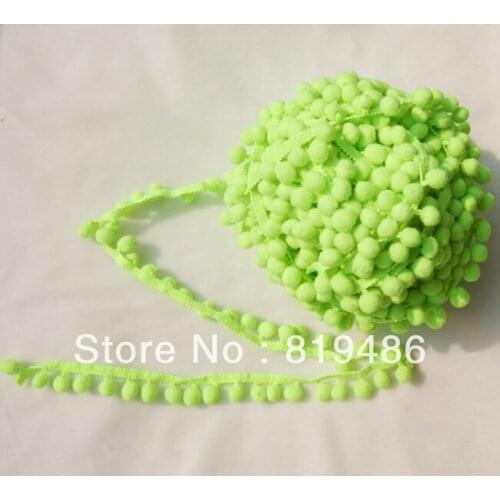 5Yards/Lot shine green color cute PomPom fringe trim draper ball Accessories sew 0.8" ball